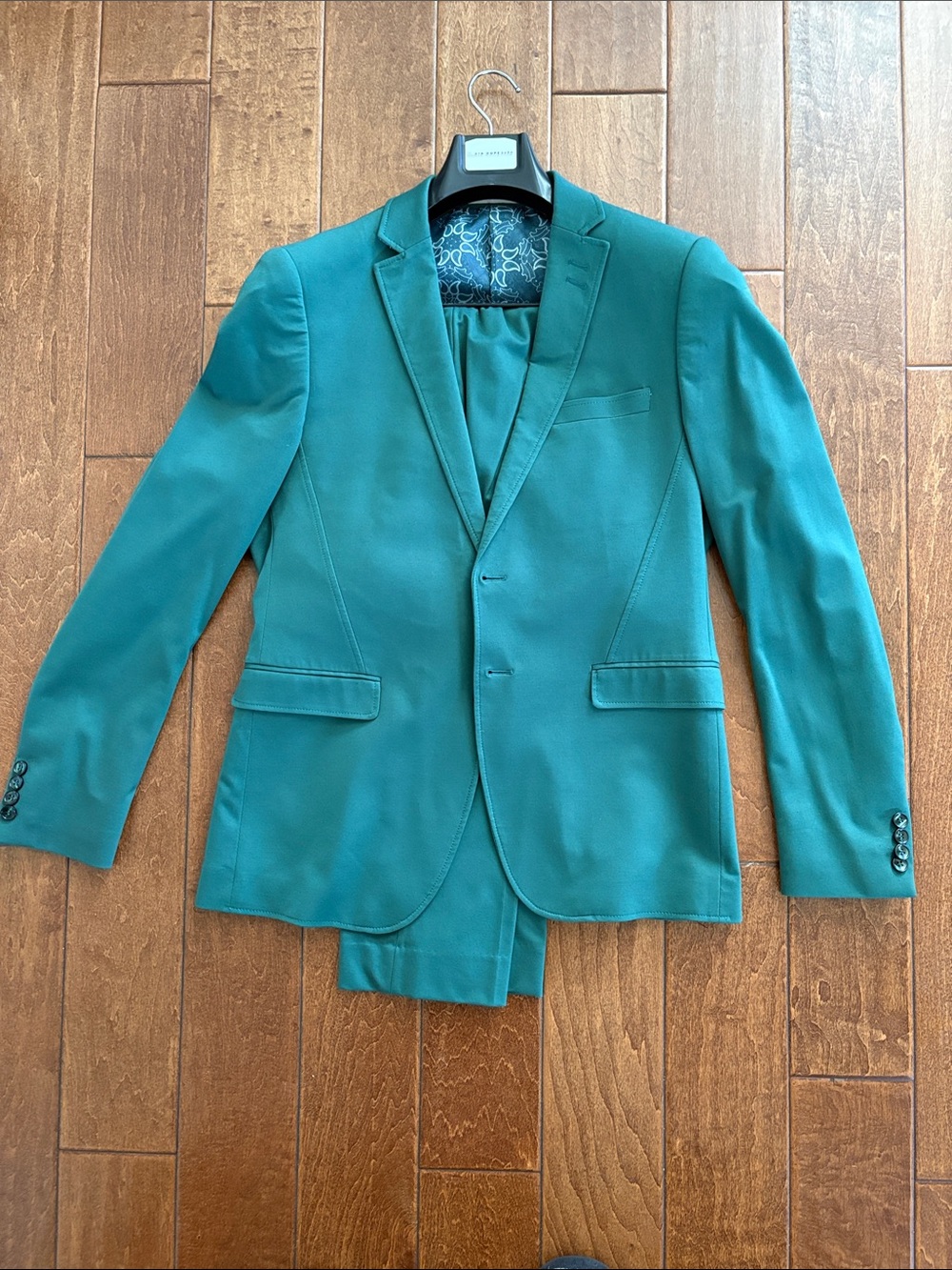 Men's Teal Single-Breasted Tailored Set